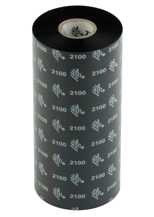 Риббон Zebra 2100 174 мм х 450 м, Wax, намотка OUT, втулка ширина 174 мм, диаметр 12,5 мм (0,5 дюйма), 02100BK17445