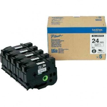 Лента для принтера Brother HGeM951V5 24мм х 8м, (для высокоскоростной печати), черный на матовом серебряном