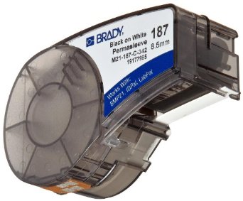 Термоусадочная трубка Brady M21-187-C-342, 8.5 мм/2.1 м (d3.8 мм), полиолефин, черный на белом brd110924