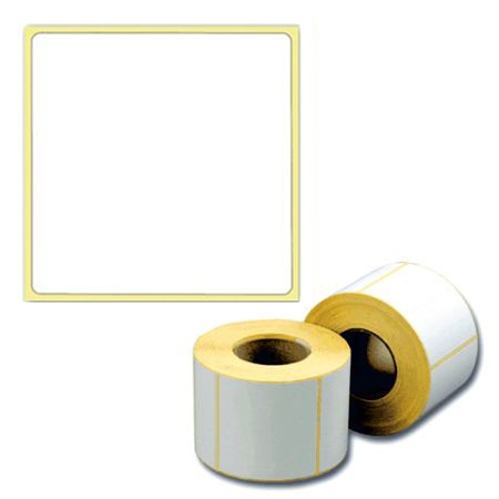 Термотрансферные этикетки 100х100 мм, полуглянец, 500 шт./р., диаметр втулки 40 мм (1,5 дюйма)