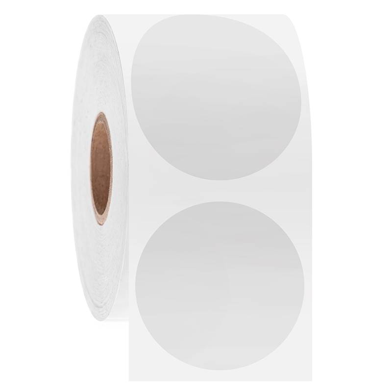 Термотрансферные этикетки 20х20 мм, полипропилен, круглые, 2000 шт/р, втулка 40 мм (1,5 дюйма)