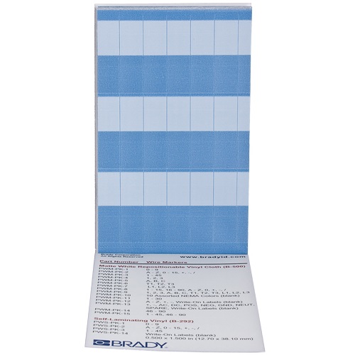 Кабельные маркеры Brady PWS-PK-14, материал-самоламинирующийся винил В-292, цвет-белый, размер 38,1ммх12,7мм, 180 шт/упак. brd35554