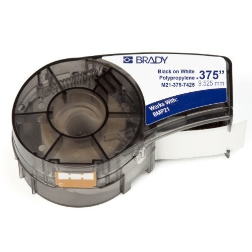 Лента Brady M21-375-7425 9.53 мм/6.4 м, полипропилен, черный на белом (матовый) brd121014