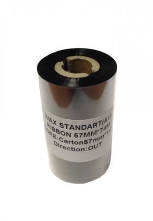 Риббон Wax 57 мм х 74 м, ширина втулки 57 мм, диаметр 0,5" (12,5 мм)