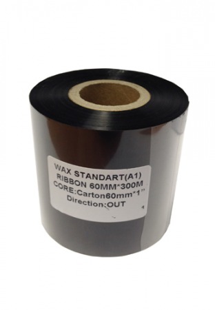 Риббон Wax 60 мм х 300 м, ширина втулки 60 мм, диаметр 1" (25,4 мм)