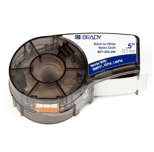 Картридж M21-500-499 лента 12.7 мм/4.87 м, нейлон, черный на белом для принтера Brady brd110894