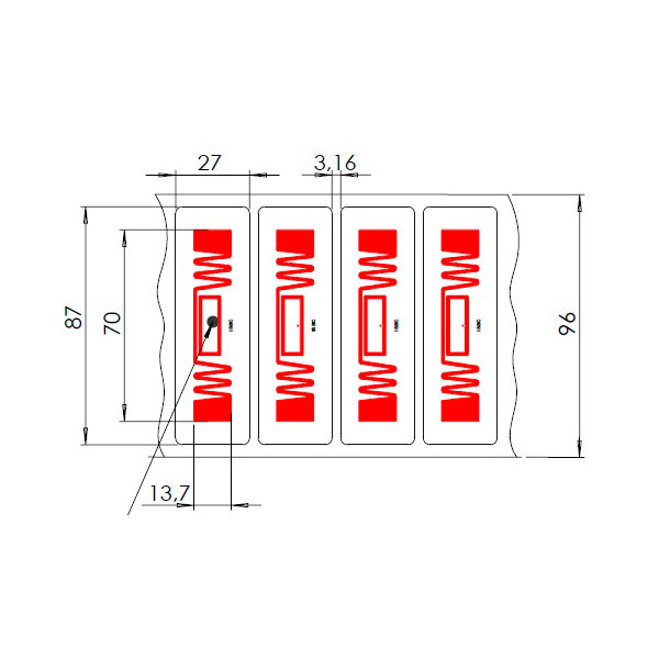 RFID метка ISBC Метка ISBC Labels 87х27 UHF, UCODE8, crystal (70x13,7) 100-21979