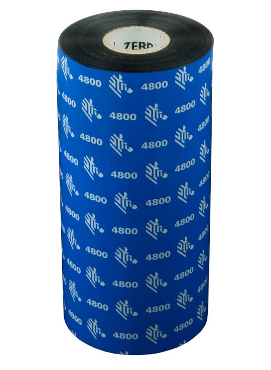 Риббон Zebra 4800 174 мм х 450 м, Resin, намотка OUT, втулка ширина 174 мм, диаметр 25,4 мм (1 дюйм), 04800BK17445