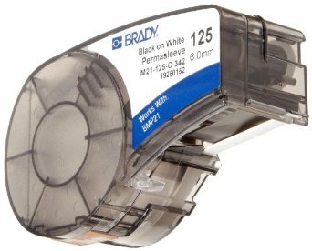 Термоусадочная трубка Brady M21-125-C-342 6 мм/2.1 м, полиолефин, черный на белом brd110923