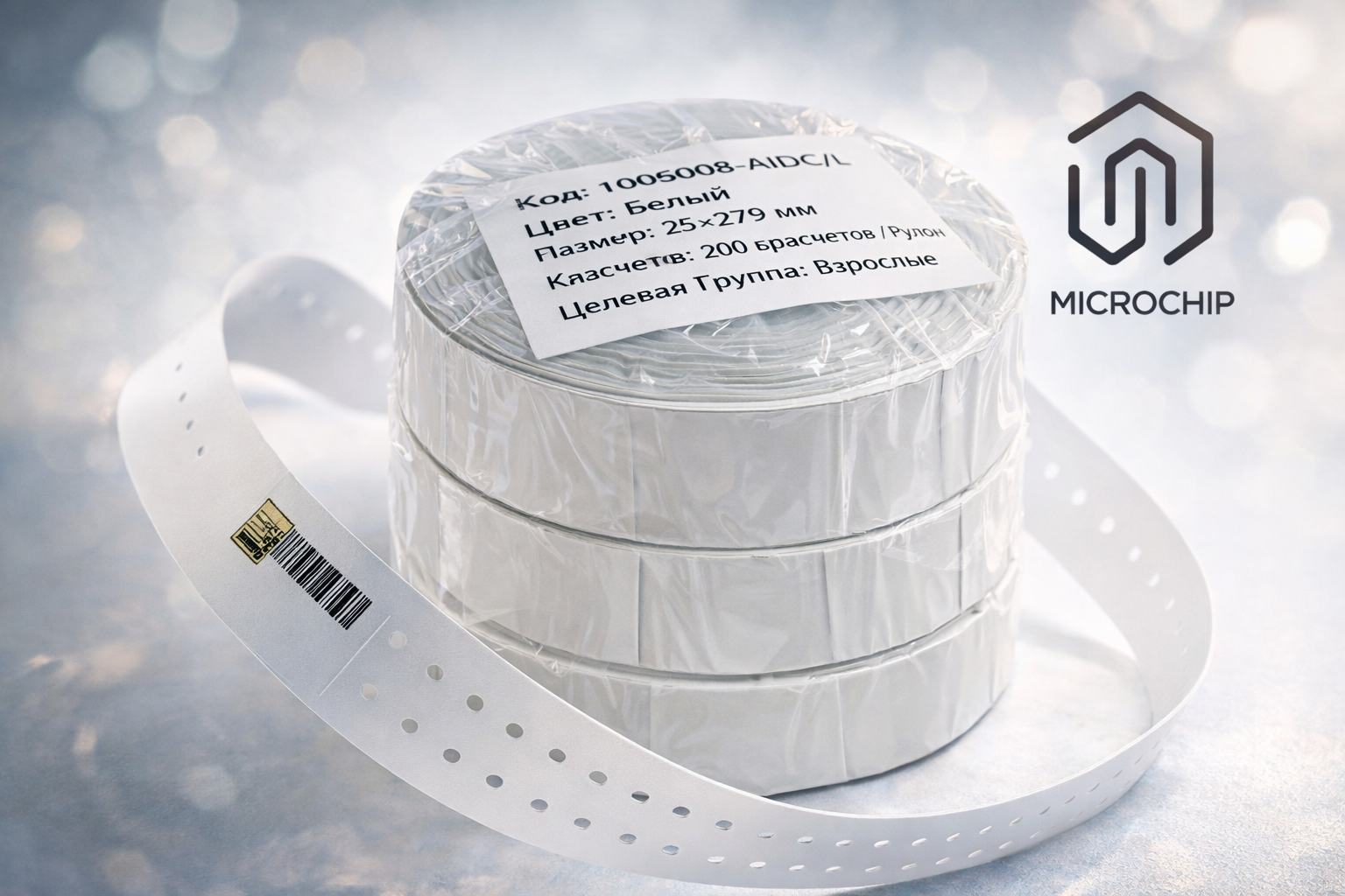 Браслет 10005008 25×279 мм, белый, в рулоне 200 шт