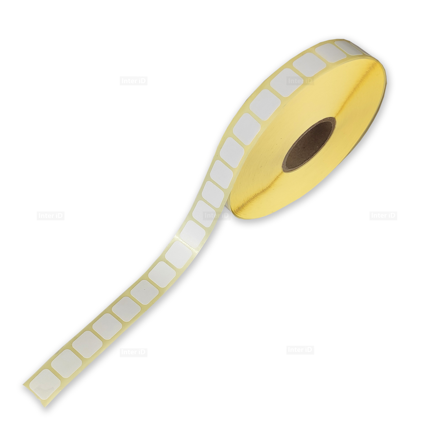 Термотрансферные этикетки 15х15 мм, полуглянец, 5000 шт./р., диаметр втулки 40 мм (1,5 дюйма)