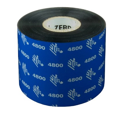 Риббон Zebra 4800 60 мм х 450 м, Resin, намотка OUT, втулка ширина 60 мм, диаметр 25,4 мм (1 дюйм), 04800BK06045