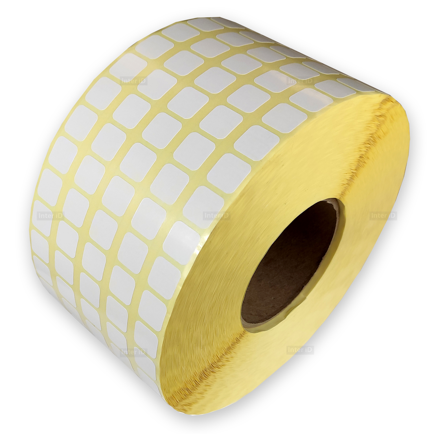 Термотрансферные этикетки 15х15 мм (5 рядов), полуглянец, 50000 шт./р., диаметр втулки 76 (2,9 дюйма)