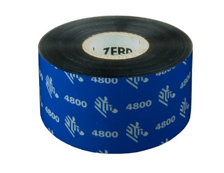 Риббон Zebra 4800 40 мм х 450 м, Resin, намотка OUT, втулка ширина 40 мм, диаметр 25,4 мм (1 дюйм), 04800BK04045