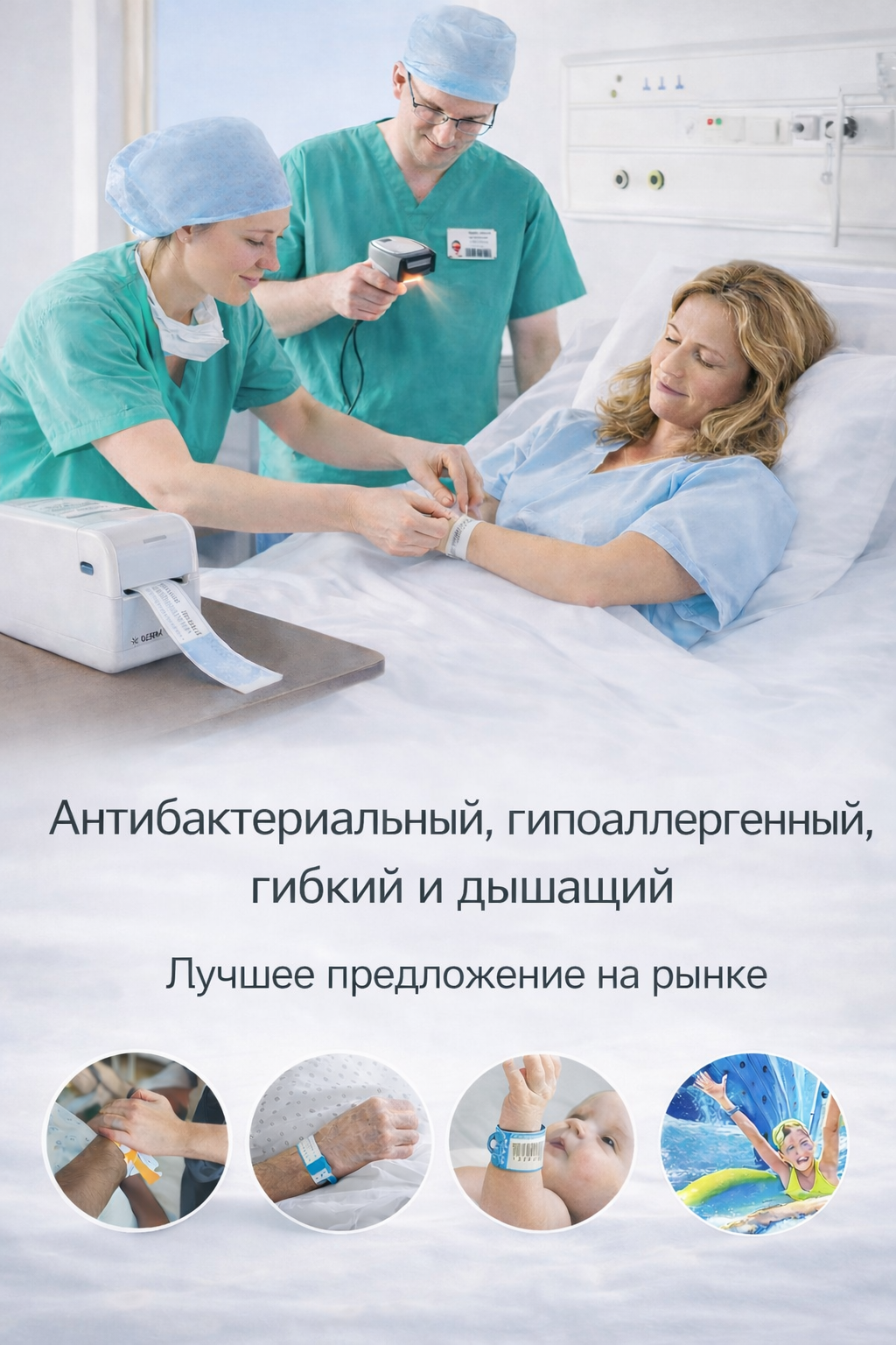 Браслет 10005008 25×279 мм, белый, в рулоне 200 шт